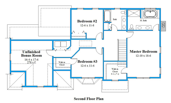 colonial home 2nd floor plan